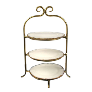 Luxueux élégant Design indien métal aluminium 3 niveaux support de gâteau avec cadre en métal présentoir à Cupcake pour la décoration de Table à la maison - Product Image 1