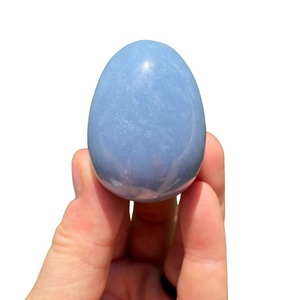 คริสตัลแองเจลไลท์ธรรมชาติทรงรีแบบคาโบชอง แกะสลักลายฉลุ ขัดเงาด้วยมือ พลอยสีน้ำเงิน สำหรับทำเครื่องประดับ แหวน จี้ ต่างหู - Product Image 3