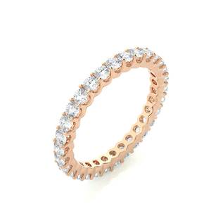 แหวนเพชรเพาะเลี้ยงแบบเต็มวง 14K ทองคำเหลือง ดีไซน์วินเทจ เครื่องประดับเพชรสี D รับรองโดย IGI แหวนแต่งงานสำหรับเธอ - Product Image 2