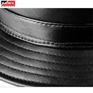 Sombrero Fedora de Cuero Negro INDEX SPORTSWEAR, Unisex, Estilo Casual, Color Sólido, para las Cuatro Estaciones, Estilo Adulto - Product Image 3