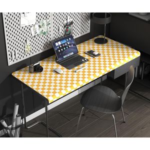 Papel Tapiz Moderno con Diseño de Mosaico a Cuadros Naranja y Blanco, 17.7''x78.8'', Autoadhesivo, Desprendible, Papel de Contacto con Rejilla, Removible - Product Image 2