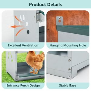 Cajas de Metal con 4 Compartimentos para Gallinas, Jaula de Pared para la Producción de Huevos, para Diferentes Razas - Product Image 5