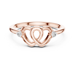 Ensemble de bagues en diamant de laboratoire UNITY LOVE, or rose massif 18 carats plaqué rhodium, pour femme, fiançailles, fête, cadeau, usage quotidien, glamour - Product Image 1