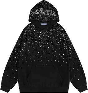 Sudadera con Capucha Personalizada para Hombre, con Logotipo Personalizado en Pedrería, Teñida, de Poliéster, Manga Larga, Forrada, de Secado Rápido - Product Image 1