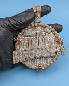 จี้เพชรโมอิสซาไนต์แบบสั่งทำพิเศษ ตัวอักษรฮิปฮอป ชุบเงินแท้ 925 ประดับเพชรเต็มตัว  จี้เพชรแบบแร็ปเปอร์สุดหรู - Product Image 1