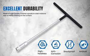 Clé à douille de type T Eastman pour outil de réparation automobile, chromée de haute qualité, métrique, DIY OEM E-2218 - Product Image 2