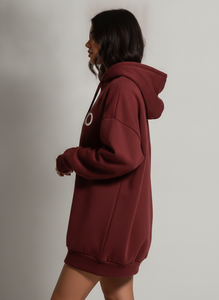 Sweat-shirt surdimensionné pour femme Styliro, à manches longues, en coton tricoté, avec imprimé lettres sur le devant, tendance automne - Product Image 2