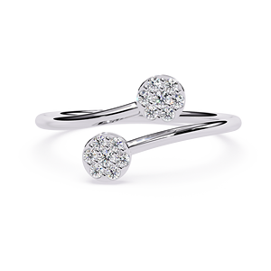 Bague en or blanc pour femme, diamant rond taille brillant, style minimaliste, diamants naturels couleur G - Product Image 1