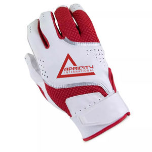 Adjustable Strap Leather Baseball Batting Gloves Customizable Hook Loop Closure Strong Palm <b>Grip</b> Moisture <b>Control</b> Lightweight - Product Image 3