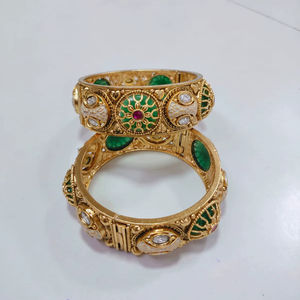 PADMAWATI Private Ltd Juego de Brazaletes de Lujo de Tungsteno Chapado en Oro Original Multicolor para Regalo de Boda y Aniversario - Product Image 1