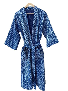 Bata Kimono de Algodón 100% Tejida con Estampado Digital de Dibujos Animados para Mujer, Suave y Transpirable, Camisón de Verano Hecho a Mano, Cuello en V, Cintura Elástica, ODM - Product Image 4