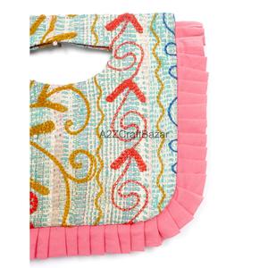Indian Fashion Bohemian Style Designer Women Kantha Clutch Messenger Shoulder <b>Bag</b> Handmade Ruffles Suzani Pattern <b>Foldable</b> - Product Image 2