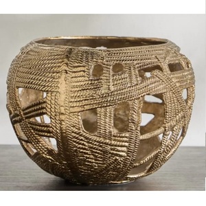 Corbeille à fruits en métal doré de luxe, nouveau style, pour la restauration et la table, centre de table, assiette - Product Image 6