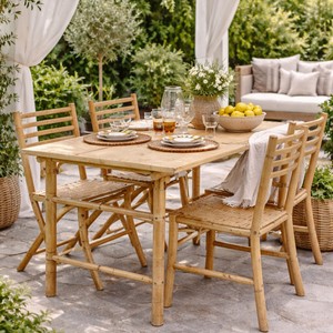 Eco Friendly Bamboo <b>Dining</b> <b>Chair</b> Natural Bamboo <b>Chair</b> Handmade Bamboo Furniture for Kitchen Cafe Restaurant Hotel Kingcraftviet - Product Image 1