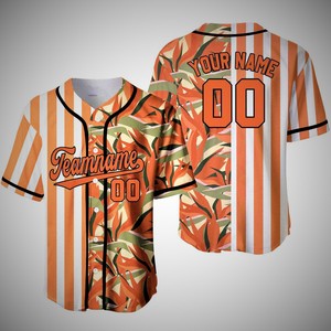 Maillot de baseball hawaïen personnalisé à manches courtes 100 % polyester rose uni séchage rapide unisexe avec nom d'équipe - Product Image 2