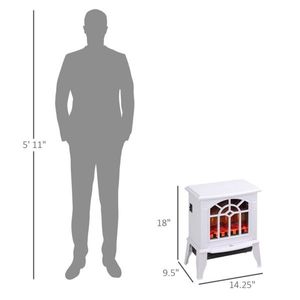 Caminetto Elettrico da 18 Pollici in Bianco, Potenza 750W/1500W con Design Elegante - Product Image 2