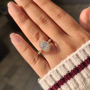 Exquisito Anillo de Compromiso con Diamante de Corte Alargado, Estilo Vintage, Plata, Oro de 10, 14 y 18 Quilates, Diseño Único, Proveedor - Product Image 5