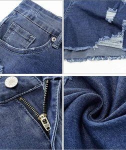 Shorts de Mezclilla Rectos de Cintura Media para Mujer, con Bordado y Cierres, Estilo Vintage, 100% Algodón - Product Image 6