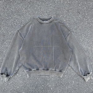 Sudadera desgastada de alta calidad, sudadera vintage de gran tamaño lavada con hombros caídos para hombre, camisa de manga larga de diseño clásico - Product Image 6