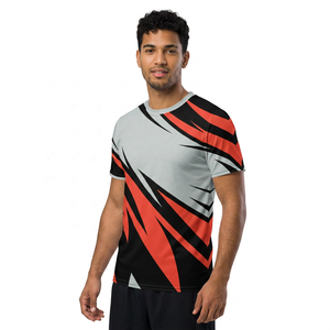 Men's Short Sleeve Sublimation Printed Sporty T-<b>Shirt</b> <b>Geometric</b> Pattern Quick Dry Regular Fit O-Neck 100% Polyester - Product Image 2
