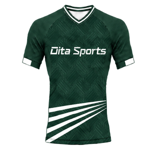 Manufacturer Dark Green Football Jersey <b>Shorts</b> Set Breathable Athletic Team Uniform Training Wear Performance Sports Clothing - Product Image 4