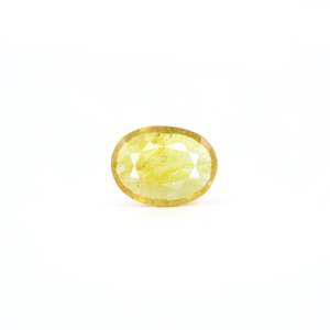 Loose 3.85 Carat Oval Cut Yellow Sapphire Gemstone for Fine Jewelry - Product Image 1