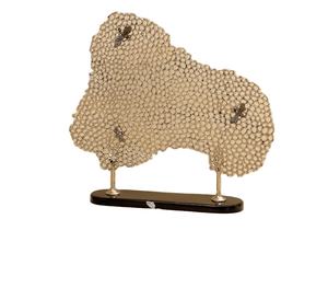 Dessus de Table décoratif impressionnant pour la maison, l'hôtel, la vaisselle de bureau, finition en Aluminium, Design moderne, décoration de Table en métal, couleur or noir - Product Image 1