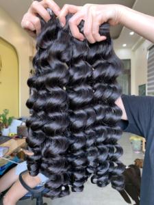 Vietnamhairluxury Ocean Extensiones de cabello humano ondulado vietnamita Cabello virgen y Remy Trama única Tejido de cabello de onda profunda - Product Image 2