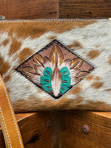 Nouveaux vrais cheveux sur le portefeuille de bracelet en cuir à cacher et usiné pochette de maquillage en cuir véritable occidental gland en peau de vache portefeuille pour femmes personnalisé - Product Image 4