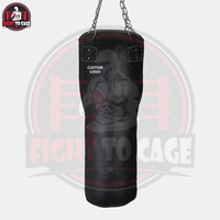 Sac de frappe d'angle pour boxe en cuir noir pur, résistant aux déchirures, avec rembourrage EPE haute résistance pour absorption des chocs