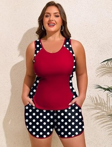 Women's 2 Piece Polka Dot <b>Bikini</b> <b>Set</b> Contrast Binding Spandex Polyester Swimwear Regular Fit Shorts Style - Product Image 1