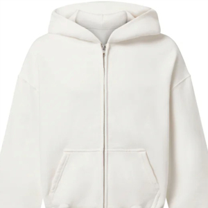 Sweat à capuche zippé intégral personnalisé avec logo, en coton bicolore, molleton uni pour hommes - Product Image 6