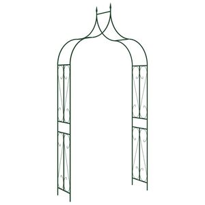 Arco da Giardino in Ferro Verniciato a Polvere Verde Scuro 47.2x15x101.6 Pollici, Arco Nuziale in Plastica - Product Image 1