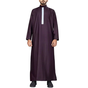 High Quality Material Haramain <b>Men</b> Islamic Clothing Saudi Muslim Jalabya <b>Thobe</b> Dupattas Solid Embroidery Ramadan Prayer Dubai - Product Image 6