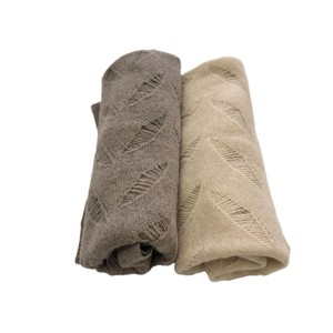 Bufanda Larga Tejida Estampada Ecológica Ligera para Mujer, Chal de Cachemira Beige a Cuadros, Envoltura Cálida para Primavera, Uso Diario - Product Image 4