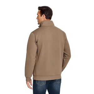Sudadera Casual de Forro Polar con Cierre de Cremallera de un Cuarto para Hombre, Corte Regular, Color Sólido, Cuello Camisero - Product Image 2
