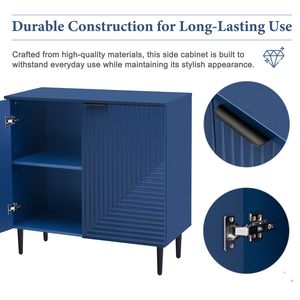 Gabinete de sala de estar minimalista moderno Mirod, estantes ajustables, diseño de puerta geométrica elegante, amplio espacio de almacenamiento para decoración del hogar - Product Image 6