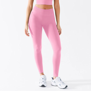 Leggings de yoga ultra doux de couleur unie pour femmes, taille haute, extensibles dans quatre directions, séchage rapide, légers, taille élastique, pour l'été - Product Image 4