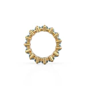 <b>Blue</b> Aquamarine 14k Baguette Tiara Gold <b>Bead</b> / Aquamarine European <b>Bead</b> / Aquamarine Rondelle <b>Bead</b> / Solid Gold Aquamarine - Product Image 6