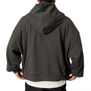 Sweat-shirts à logo personnalisé de qualité supérieure, coupe ample, pour hommes, coupe minimaliste, en molleton de coton épais, couleur unie, OEM ODM - Product Image 3