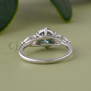 Handmade 2ct Portuguese Cut Moissanite Cathedral Engagement <b>Ring</b> Antique Style Rose <b>Gold</b> Color Unique Solitaire Wedding Band - Product Image 4