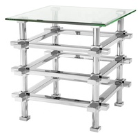 Table basse en métal avec plateau en verre, table basse moderne de luxe noire pour salon, mobilier de maison, table de bar très vendue, qualité supérieure