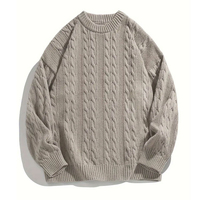 Pull en maille d'hiver pour homme 100% coton respirant anti-boulochage anti-plis qualité supérieure doux fournisseur en gros col rond