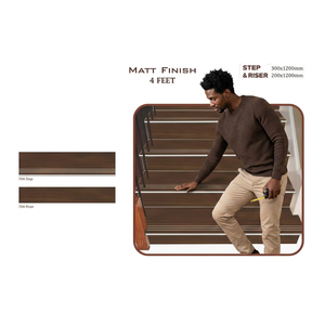 1200x300mm 1200x200mm Modern Porcelain Step Riser Tiles-Heavy-Duty Firebrick Matte Non-Slip Stair Treads 20mm for Outdoor Custom - Product Image 1