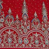 Tissu perlé antistatique de luxe de haute qualité, zircon fait main, 100% polyester, robe pour filles, meilleur prix, fournisseur indien d'exportation