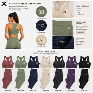 Conjunto Deportivo de 2 Piezas para Yoga de Alto Soporte para Mujer X Sports City, Cuello Redondo, Cintura Alta, Largo Completo, Sin Costuras, Diseño en Colores de Tendencia - Product Image 5