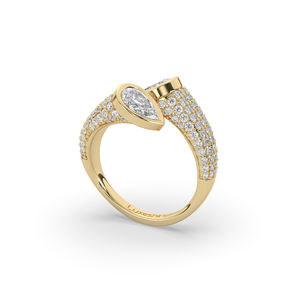 Elegante Anillo de Diamante de Laboratorio con Corte Pera de 2.05 Quilates, Oro de 10 Quilates, Joyería de Moda Ligera y Única, Anillo de Compromiso Moderno y Minimalista - Product Image 4