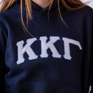 อัลฟ่า |   เดลต้า |   เสื้อฮู้ดปักลาย Pi สีกรมท่า ทรงโอเวอร์ไซส์ ครอปฟิต โลโก้ด้านหน้า ตัวอักษรกรีก เนื้อผ้าระบายอากาศได้ดี - Product Image 6