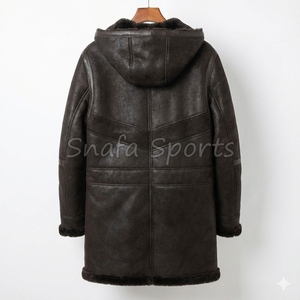 OEM <b>Men</b> Shearling Leather <b>Jacket</b> Winter Fur Lined Aviator <b>Jacket</b> Custom Wholesale Manufacturer Design Leather <b>Jacket</b> - Product Image 2