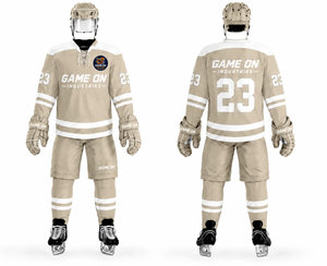 Uniforme de hockey sur glace Game On Industries pour hommes, manches longues, 100% polyester, sublimé, évacuation de l'humidité, coupe classique, adulte - Product Image 1